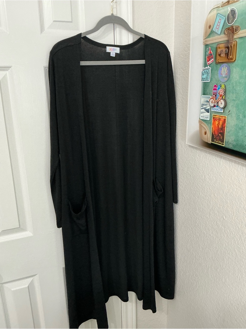 LuLaRoe Black Long Open-Front Cardigan